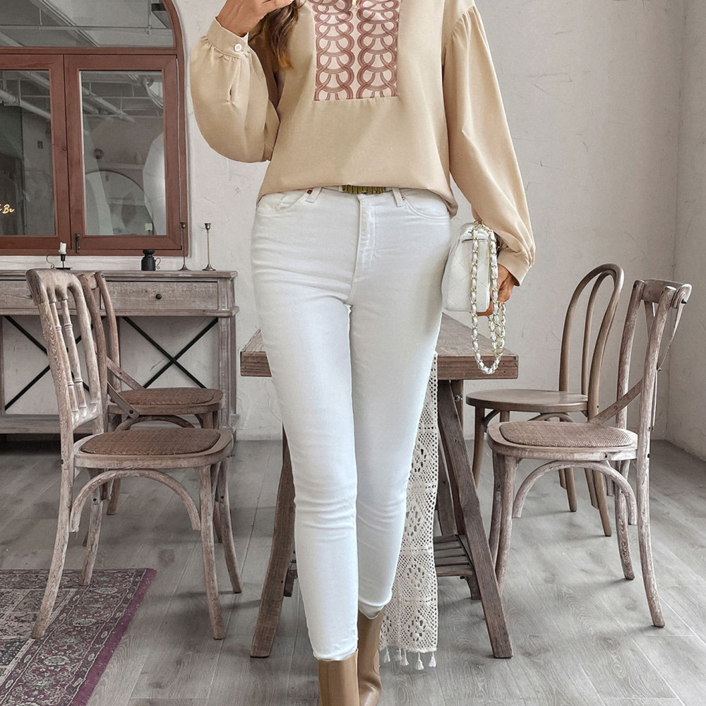 Women Formal Wear Office - Chic Retro Women Blouse Floral Pattern