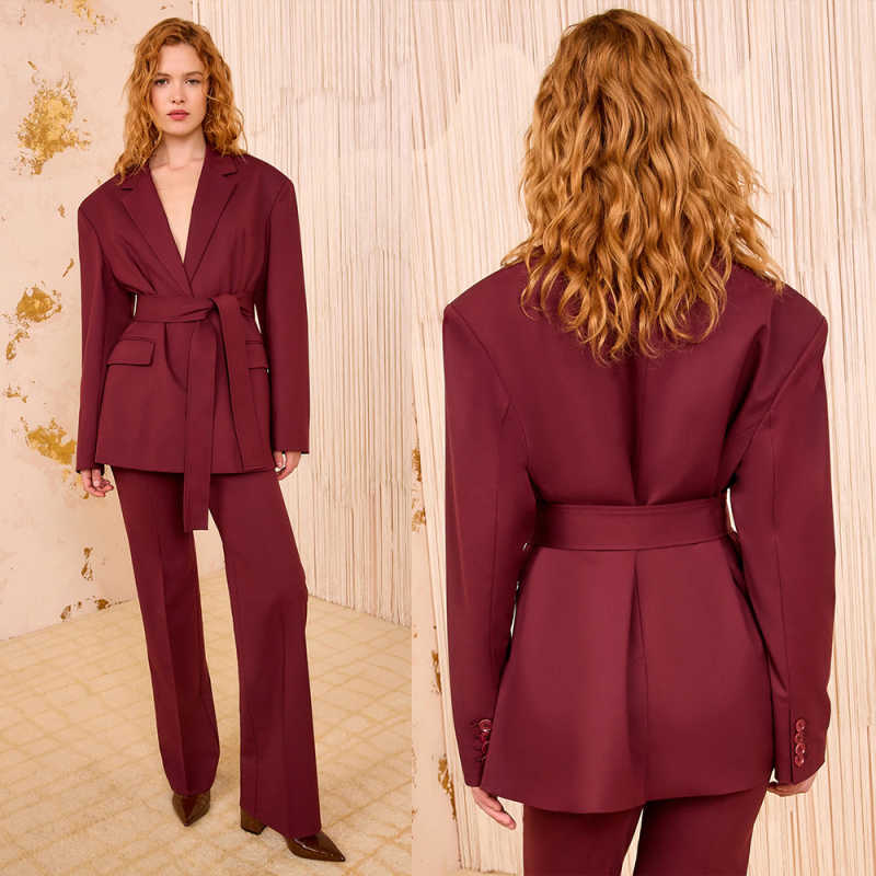 Women Formal Wear Belt - Customized Elegant Women Pants Suits With