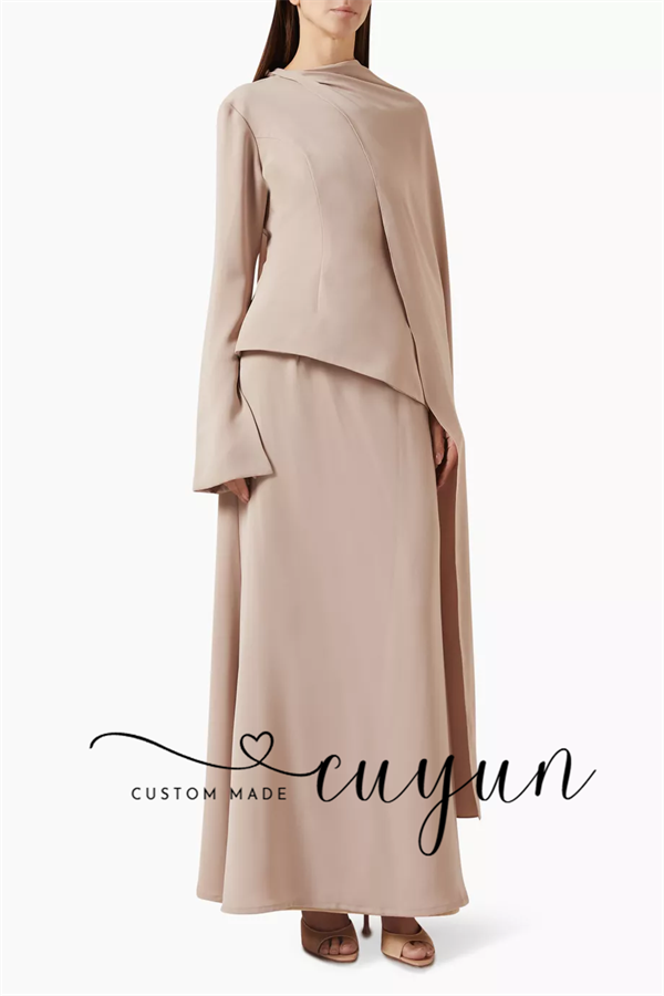 CUYUN Customized Khaki Modest  - огляд і ціна Women'S Formal Wear For Wedding Guest
