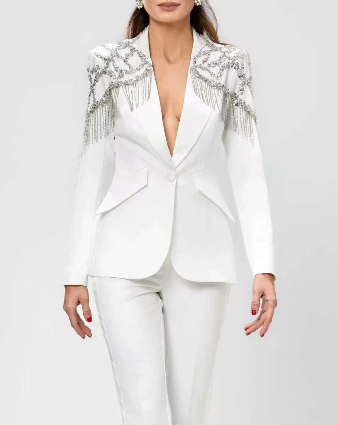 Crystals Beading Women Suit Se - огляд і ціна Women'S Formal Wear For Wedding Guest