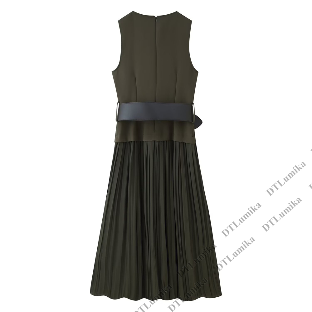 Women’s Olive Green Sleeveless - огляд і ціна Women Formal Wear Belt