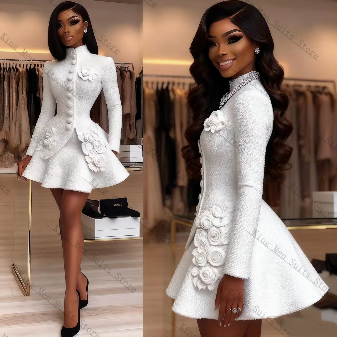 Luxury White Women Suit Set 2  - огляд і ціна Women Formal Wear Coat