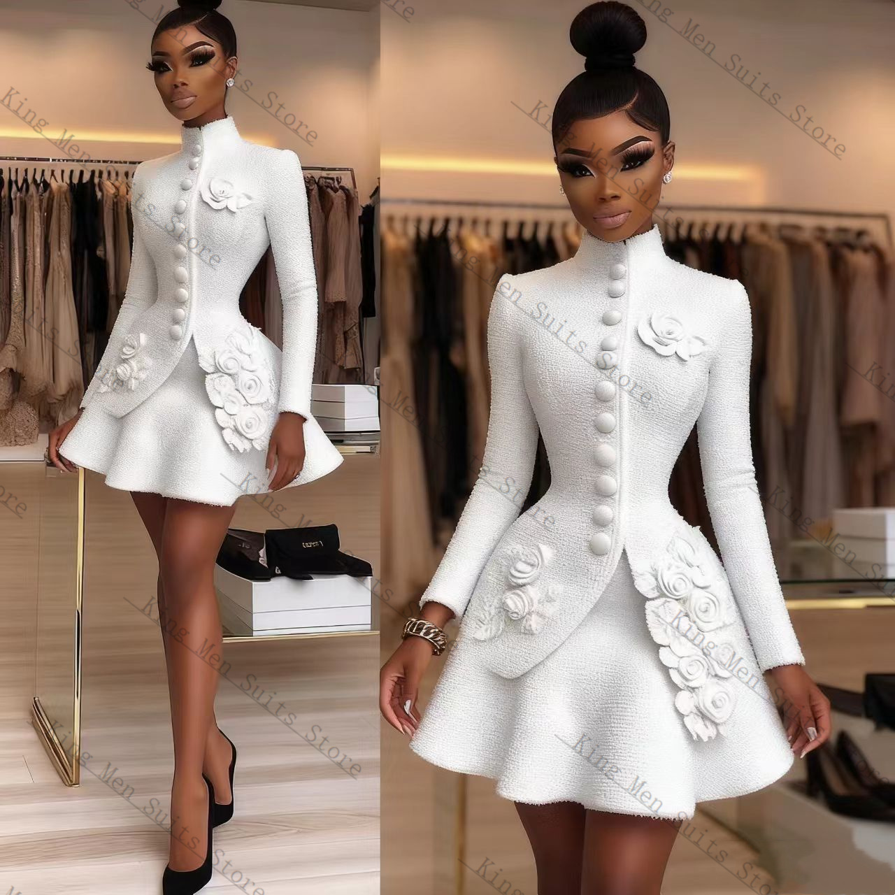 Luxury White Women Suit Set 2  - огляд і ціна Women Formal Wear Coat