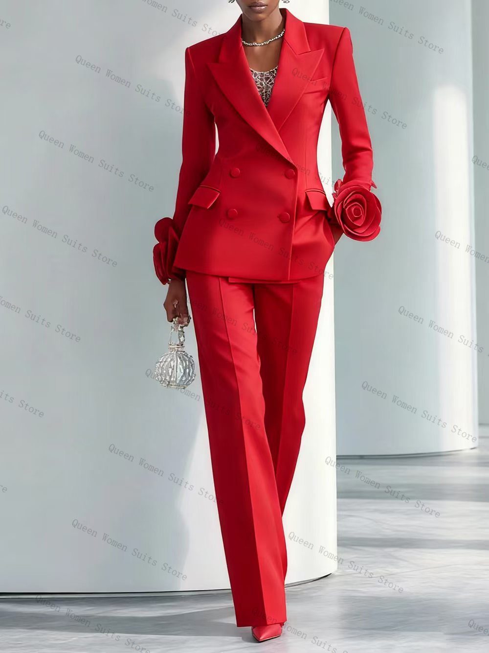 Luxury Red Women Suit Set 2 Pc - огляд і ціна Women Formal Wear Coat