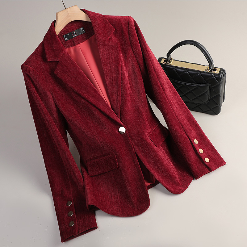 Yellow Gold Velvet Blazer Wome - огляд і ціна Women Formal Wear Coat