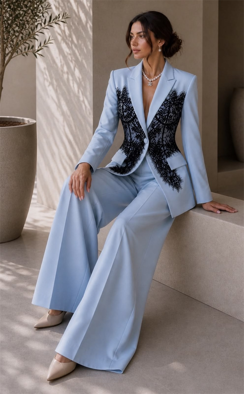 Fashion Blue Women Suits Set 2 - огляд і ціна Women Formal Wear Coat