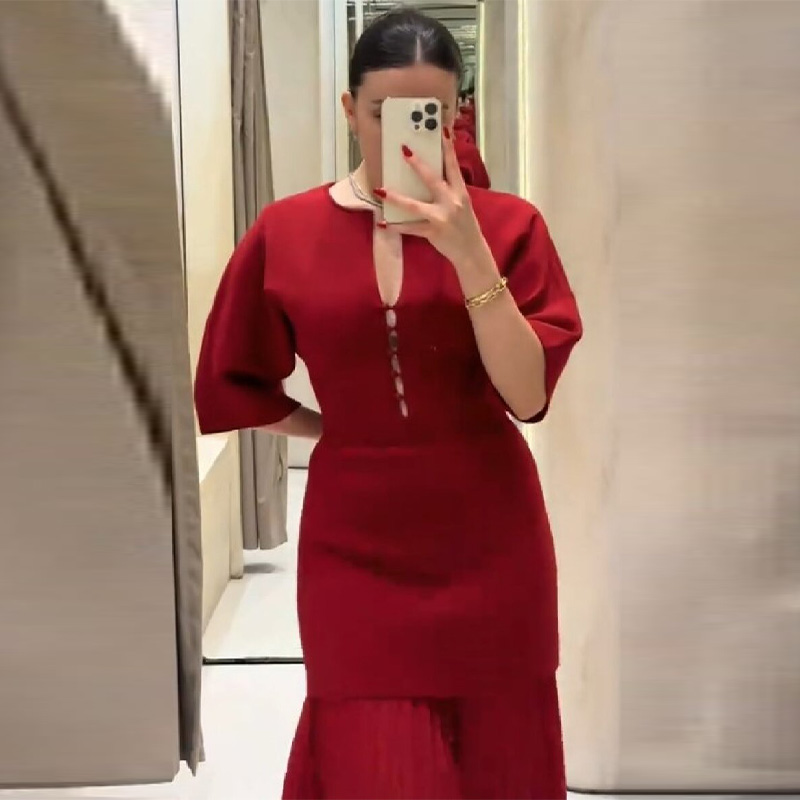Women's Elegant Burgundy Pleat - огляд і ціна Formal Wear Gowns For Women