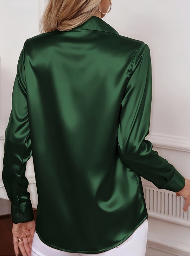Women Satin Lapel Collar Blous - огляд і ціна Women Formal Wear Office
