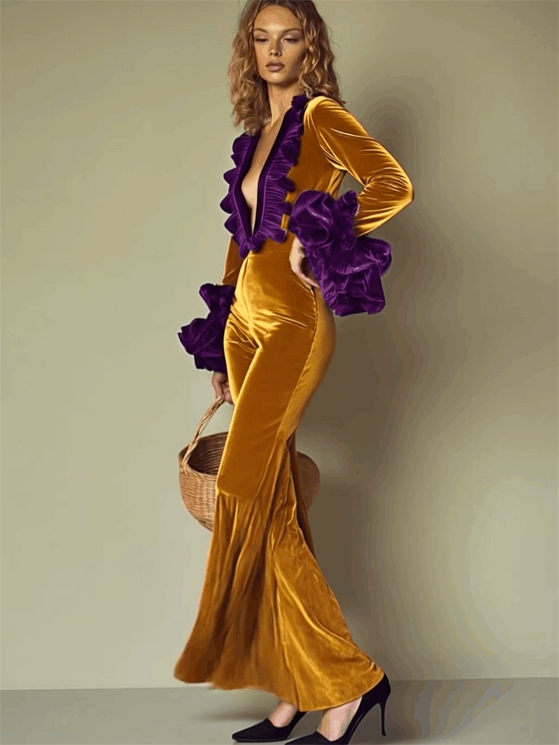 Yellow Purple Velvet Women Jum - огляд і ціна Women'S Formal Wear For Wedding Guest