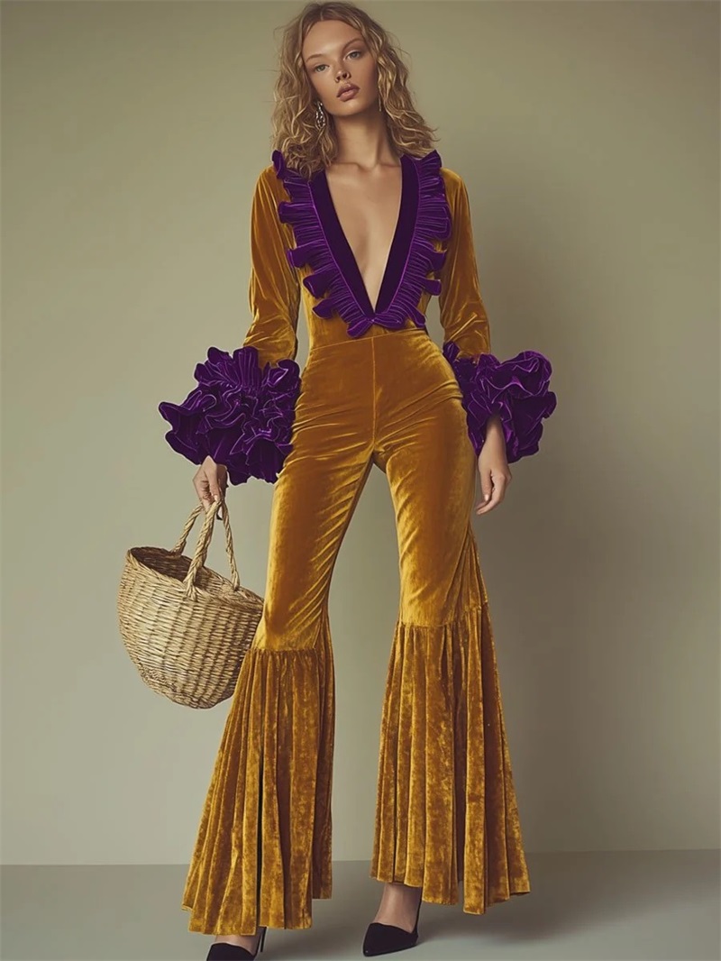 Yellow Purple Velvet Women Jum - огляд і ціна Women'S Formal Wear For Wedding Guest